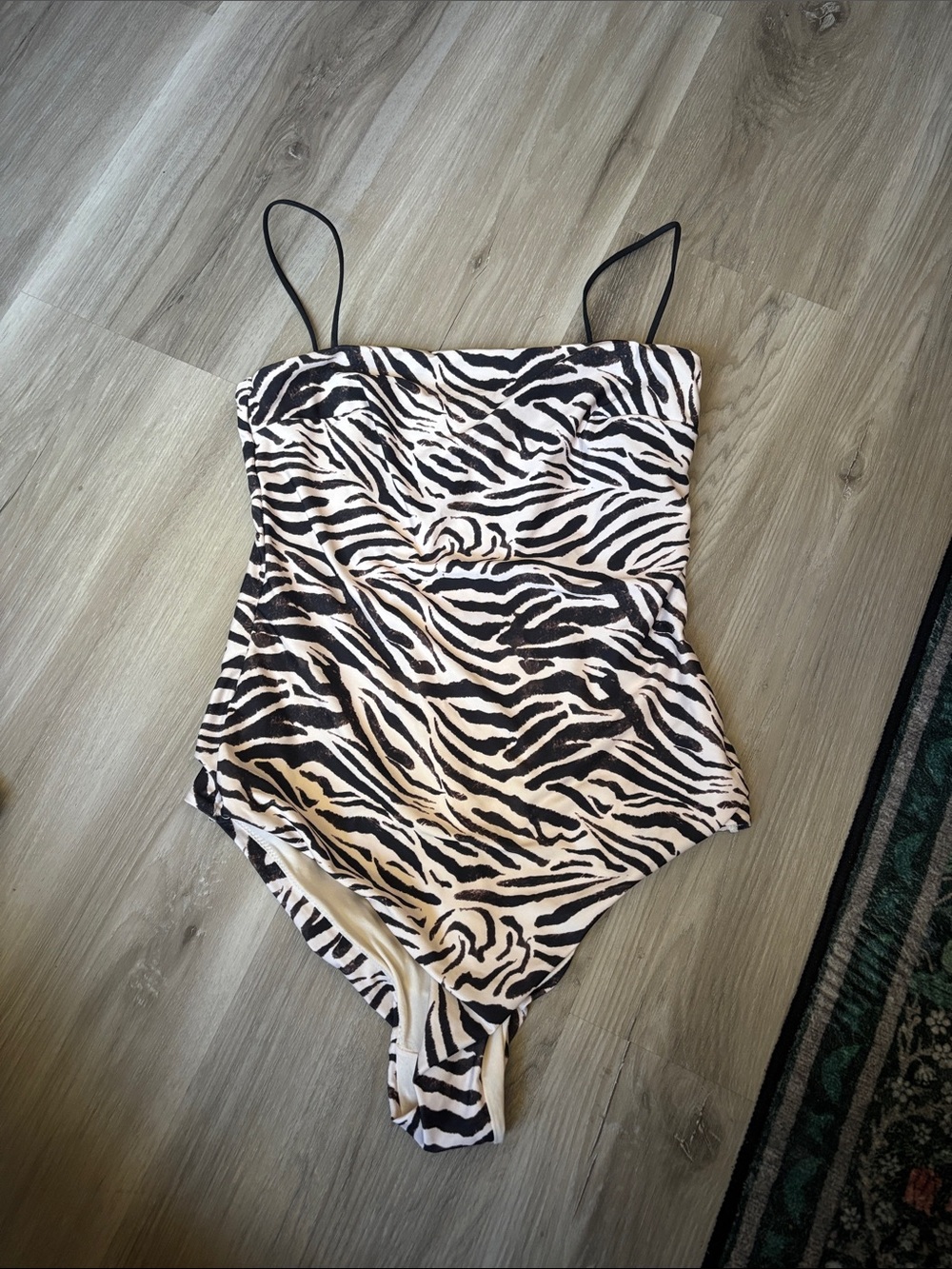 H&M Black and White Zebra Print One-Piece Swimsuit